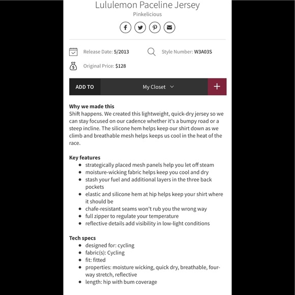 💕LULULEMON PACELINE JERSEY-PINKELICIOUS,12💕 - Picture 12 of 16